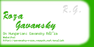 roza gavansky business card